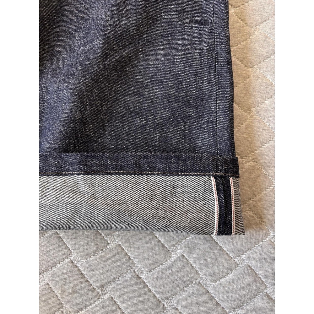 House Of Errors Jeans Mens 40x30 Blue Melting Leather Selvedge Denim Wide Leg - Picture 6 of 11